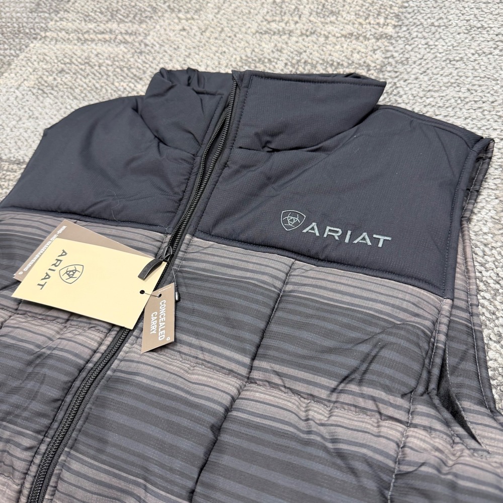 Ariat Crius Insulated Vest Mens Large Serape Black Striped‎ Concealed Carry New